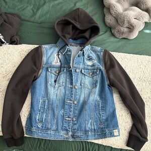 Harley-Davidson Blue Denim Jacket with Black Sleeves